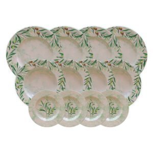 Juego de Platos de Porcelana (12 piezas)